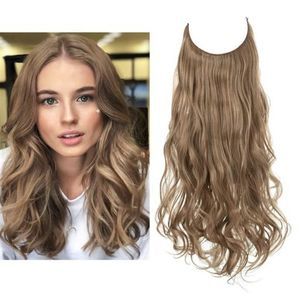 Halo Hair Extension Wavy Curly Long Synthetic Hairpiece Natural